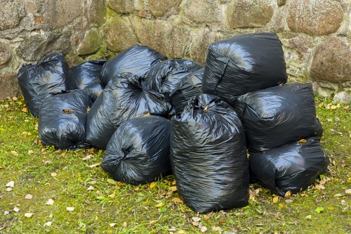 Modern waste clearance equipment used in construction projects